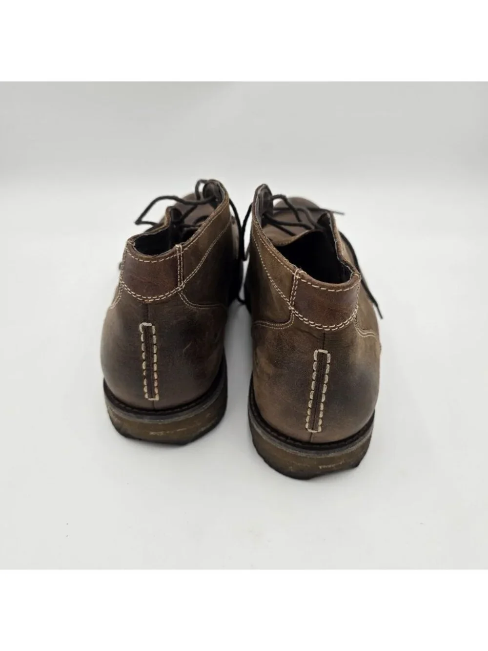 Johnston & Murphy Mens Leather Chukka Boots Brown Lace-Up Casual Style Pre-Owned